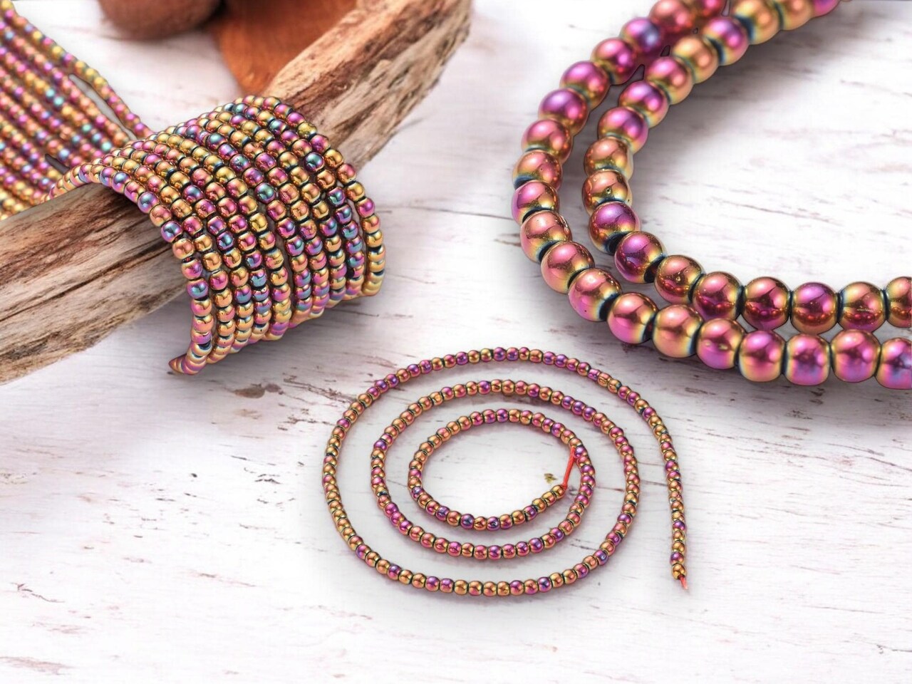 2.5mm Metallic Purple Plated Gold Electroplated Glass Round Micro Spacer Beads (14" Strand)